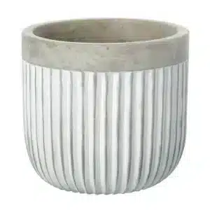 Ribbed Grey Ceramic Planter