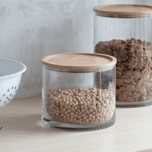 Audley Storage Jars - Glass and Bamboo