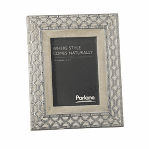 Natural Wood Picture Frame with Metal Deco
