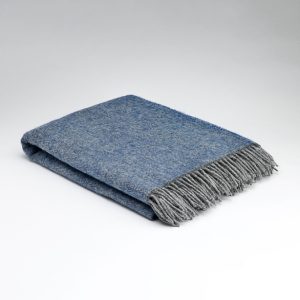McNutt Periwinkle Home Cosy Pure Wool Throw