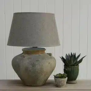 Urn Style Lamp with Grey Coulis Shade