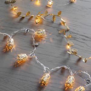 20 LED String Lights with Striped Beads