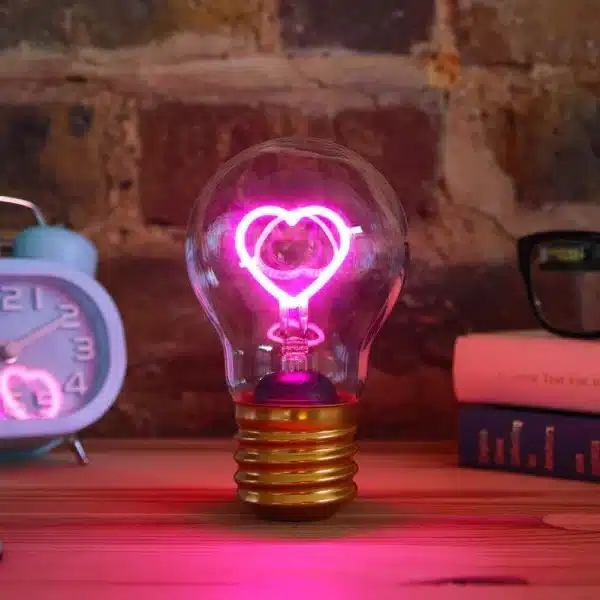 Rechargeable LED Heart Light Bulb