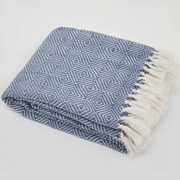 Weaver Green Diamond Blanket Navy