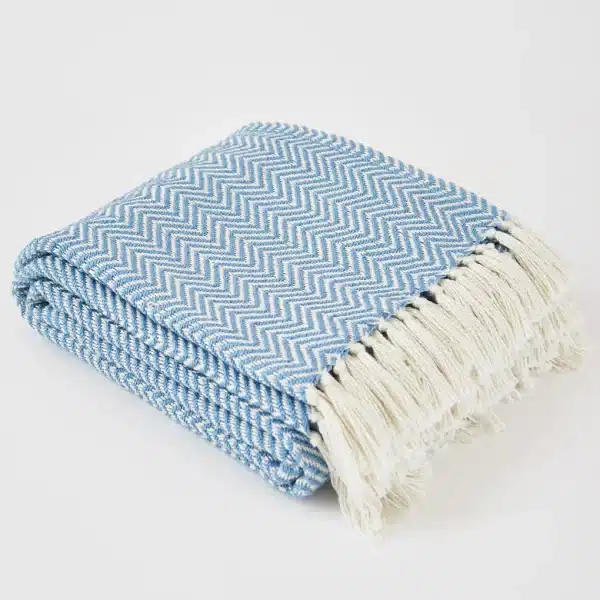 Weaver Green Herringbone Blanket Cobalt