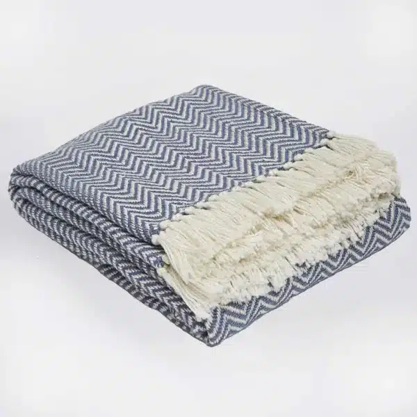 Weaver Green Herringbone Blanket Navy