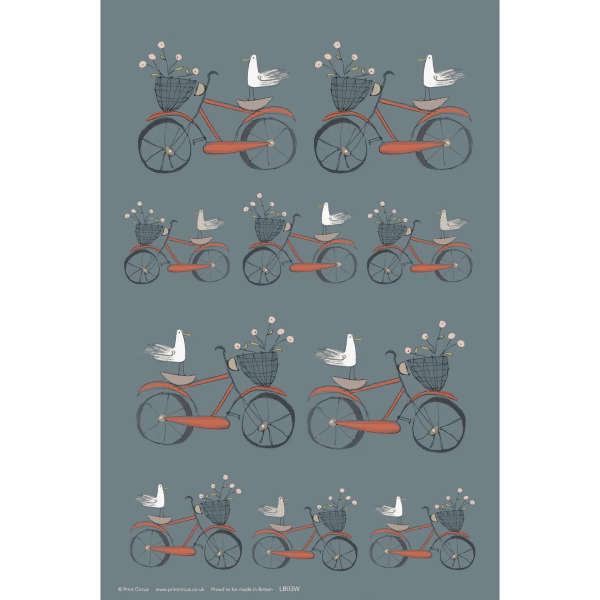 Bird on Bike Gift Wrap
